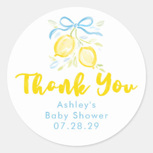 Citroen Thema Jongen Baby Shower Bedank Favors Ronde Sticker