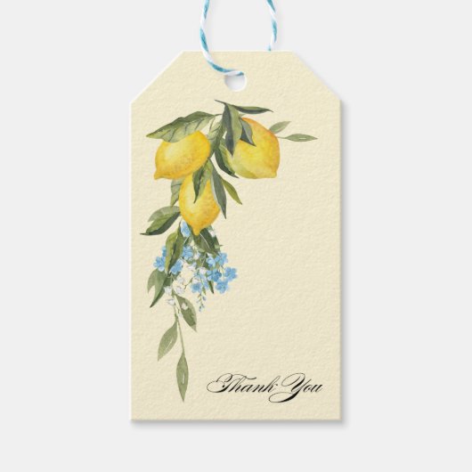 Citroen Themade Bruiloftsfeest Favor Gift Tag Cadeaulabel (Voorkant)