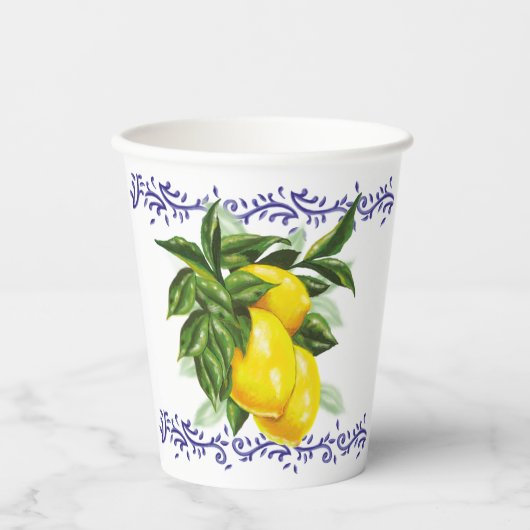 Citroen Toile Europese Stijl Feestdecoratie Papieren Bekers (Voorkant)