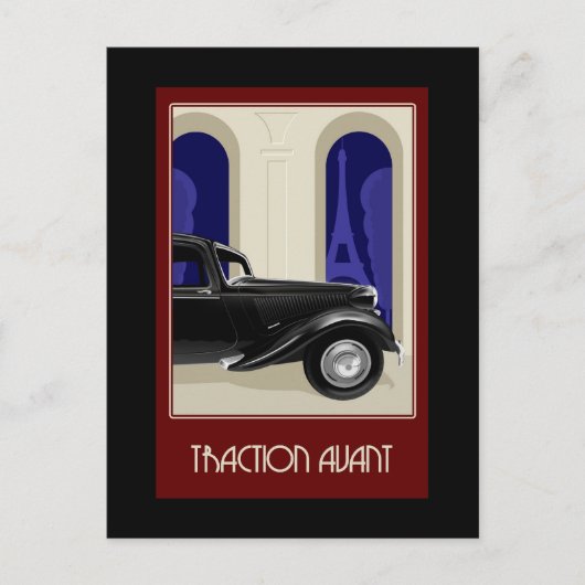 Citroen Traction Avant Briefkaart (Voorkant)