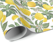 Citroen: tropisch fruit naadloos cadeaupapier (Rol Hoek)