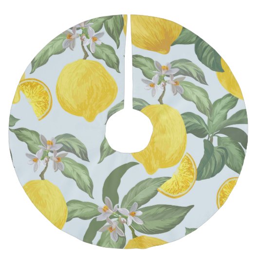 Citroen Tropisch Fruit  Patroon Kerstboom Rok (Voorkant)