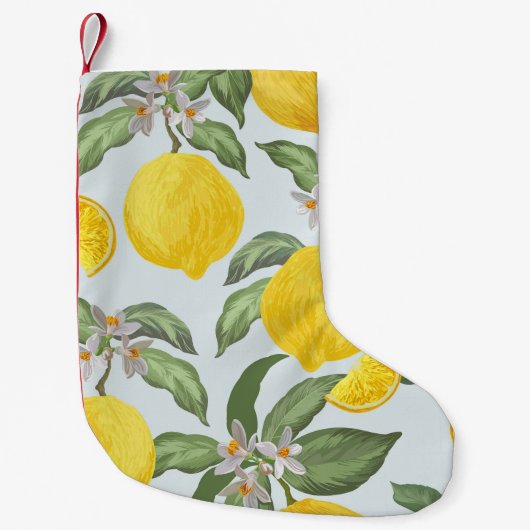 Citroen Tropisch Fruit  Patroon Kleine Kerstsok (Voorkant)