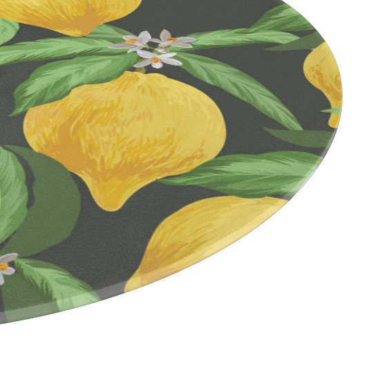  citroen tropisch patroon snijplank (Hoek)