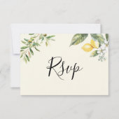 Citroen Tuin Boter Geel Menu Keuze RSVP Kaart (Voorkant)