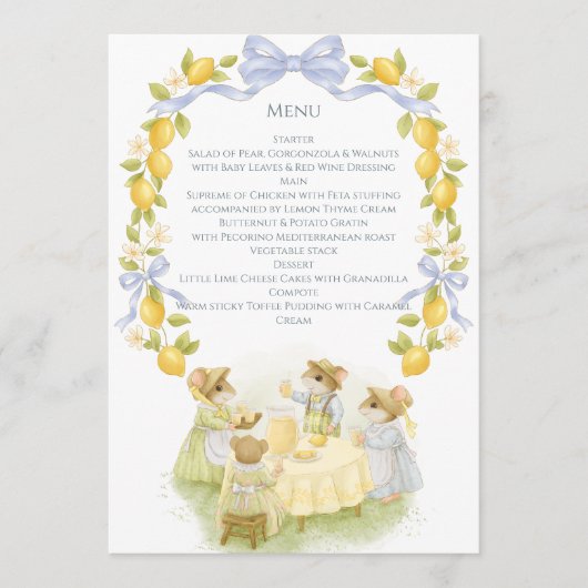 Citroen Tuin met Muizen Menu (Voorkant)