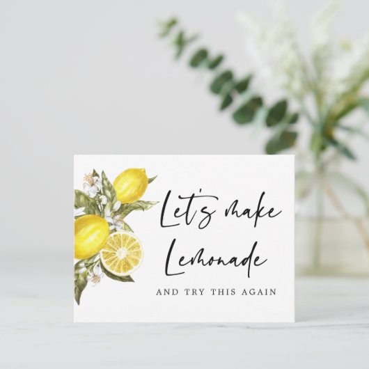 Citroen Verander de Datum Uitgestelde Bruiloft Briefkaart (Staand voorkant)