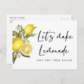 Citroen Verander de Datum Uitgestelde Bruiloft Briefkaart (Voorkant / Achterkant)