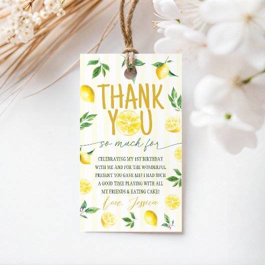 Citroen Verjaardag Favor Tags Cadeaulabel