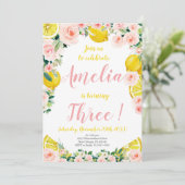 citroen Verjaardag Uitnodiging, 3e Verjaardag Kaart (Staand voorkant)