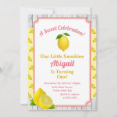 Citroen Verjaardag Uitnodiging Lemonade 1e Verjaar (Voorkant)