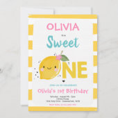Citroen Verjaardag Uitnodiging Sweet One 1st Verja (Voorkant)