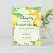 Citroen verjaardagsuitnodiging citrus elke leeftij kaart (Staand voorkant)