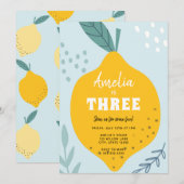 Citroen verjaardagsuitnodiging kaart (Voorkant / Achterkant)