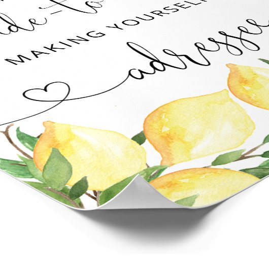 Citroen Vrijgezellenfeest Adres en Envelop Poster (Hoek)