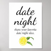 Citroen Vrijgezellenfeest Datum Nachtbord Poster (Voorkant)