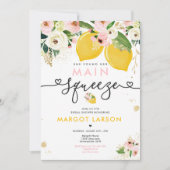 Citroen Vrijgezellenfeest Floral Lemon Main Squeez Kaart (Voorkant)