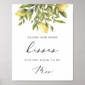 Citroen Vrijgezellenfeest raden de kussen Teken Poster (Voorkant)