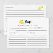 Citroen Vrijgezellenfeest Recept Kaart Elegant Min (Voorkant / Achterkant)