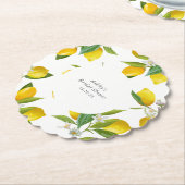 Citroen vrijgezellenfeest sint-jakobsschelp kartonnen onderzetters (Gekanteld)