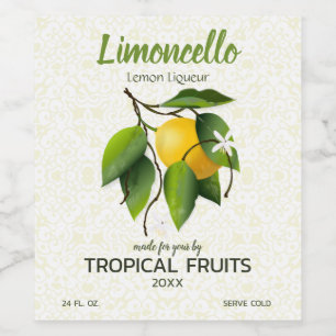 Citroen Vrucht   Limoncello Wijn Etiket