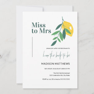 Citroen Vrucht Miss tot Mrs Bruiloft Bridal Shower Kaart