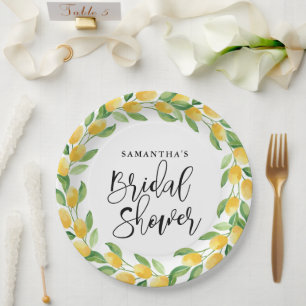 Citroen Vruchten Bruidsdiner Papieren Bordje