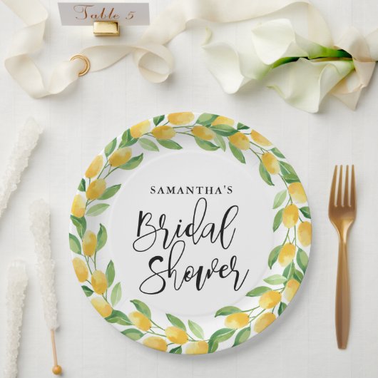 Citroen Vruchten Bruidsdiner Papieren Bordje (Huwelijk)