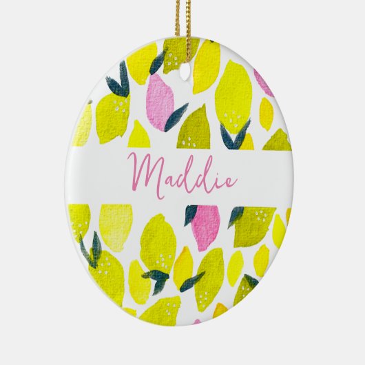 Citroen waterverf aangepaste naam keramisch ornament (Rechts)