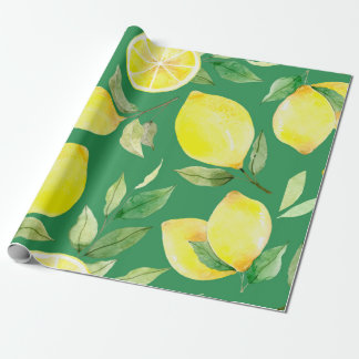 citroen, waterverf, achtergrond, vruchten, behang cadeaupapier