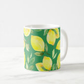 citroen, waterverf, achtergrond, vruchten, behang koffiemok (Voorkant rechts)