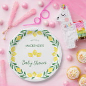 Citroen Waterverf Baby shower gepersonaliseerd Papieren Bordje (Feest)