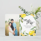 Citroen Waterverf Bewaar de datum met foto Save The Date (Staand voorkant)