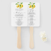 Citroen Waterverf bruiloft programma Handwaaier (Voorkant en achterkant)