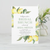 Citroen Waterverf Citrus Modern Bruids Brunch Kaart (Staand voorkant)