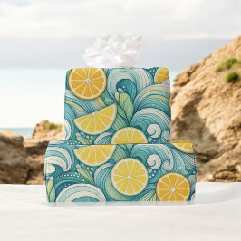 Citroen Waterverf Citrus Summer Spring Botanical Cadeaupapier