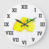 Citroen Waterverf Geel Fruit Zomercitrus Grote Klok (Voorkant)