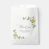 Citroen waterverf groen Bloemen bruiloft Dank u Bedankzakje (Voorkant)