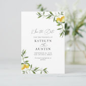 Citroen waterverf groen Bloemen Kaart (Staand voorkant)