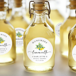 Citroen Waterverf Limoncello Ronde Sticker