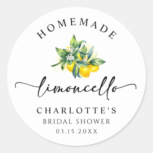 Citroen Waterverf Limoncello Ronde Sticker (Voorkant)