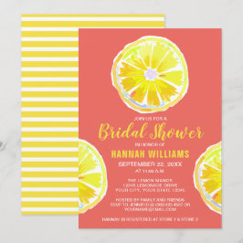 Citroen Waterverf met Oranje zonnig Vrijgezellenfe Kaart