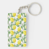 Citroen waterverf patroon aangepaste naam geel sleutelhanger (achterkant)