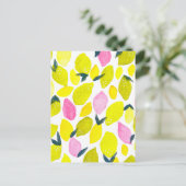 Citroen waterverf patroon briefkaart (Staand voorkant)