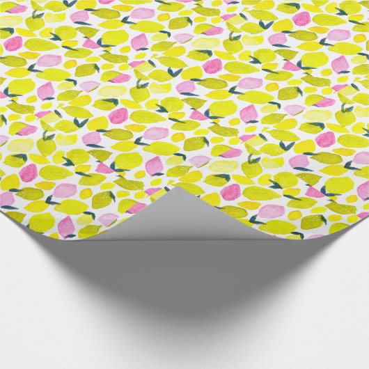 Citroen waterverf patroon cadeaupapier (Hoek)