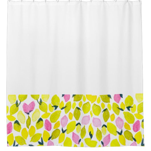 Citroen waterverf patroon douchegordijn (Voorkant)