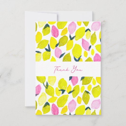 Citroen waterverf patroon notitiekaartje (Voorkant)