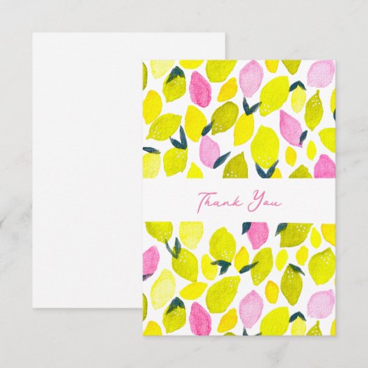 Citroen waterverf patroon notitiekaartje (Voorkant / Achterkant)