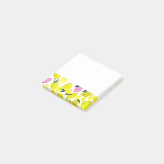 Citroen waterverf patroon post-it® notes (Schuin)