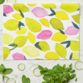 Citroen waterverf patroon theedoek (Gevouwen)